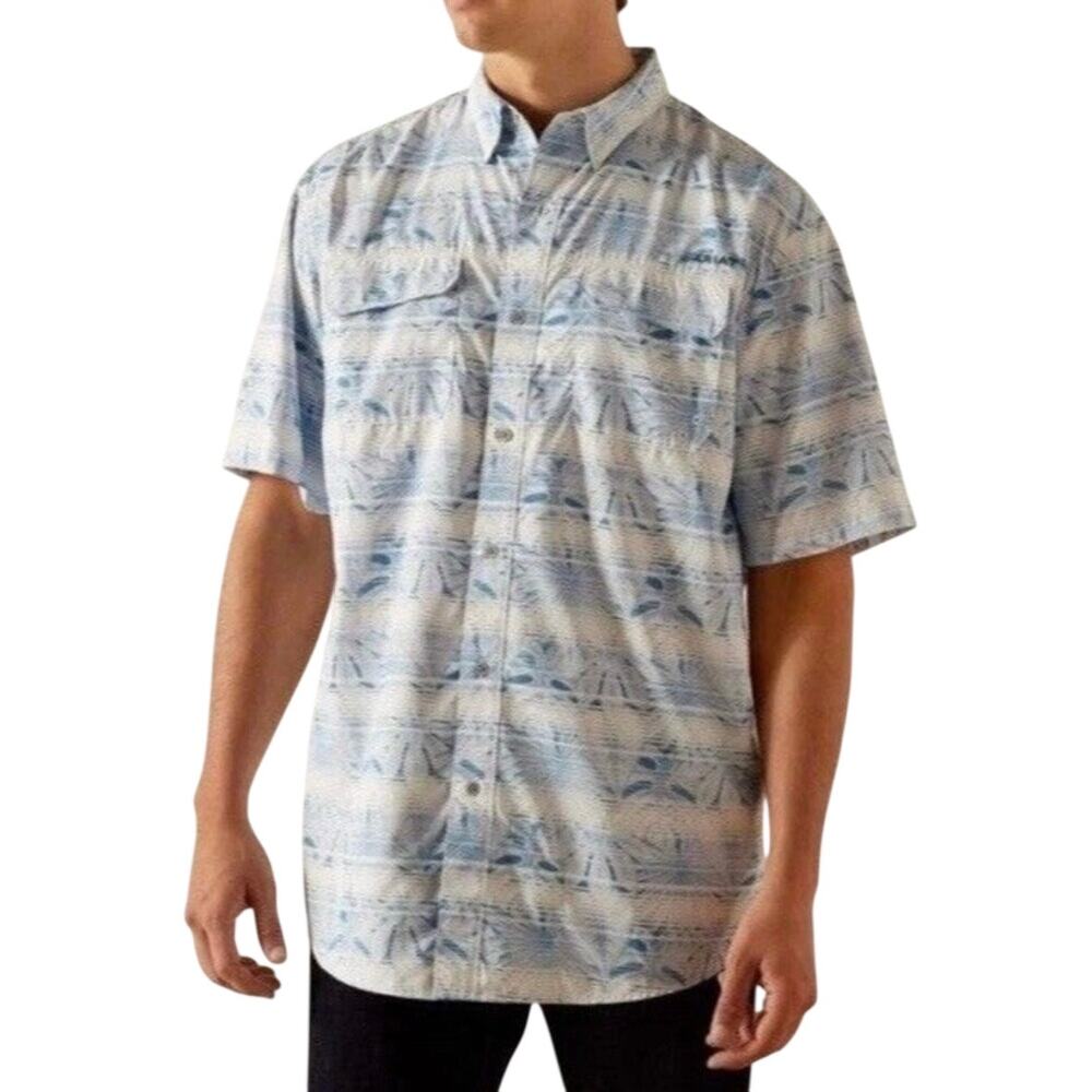 Ariat VentTEK Outbound Performance Short Sleeve Button Up Blue Dawn 3XL